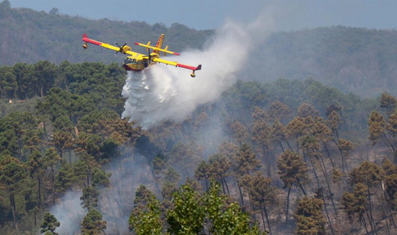 L'incendio del 15 agosto sui Monti Pisani
