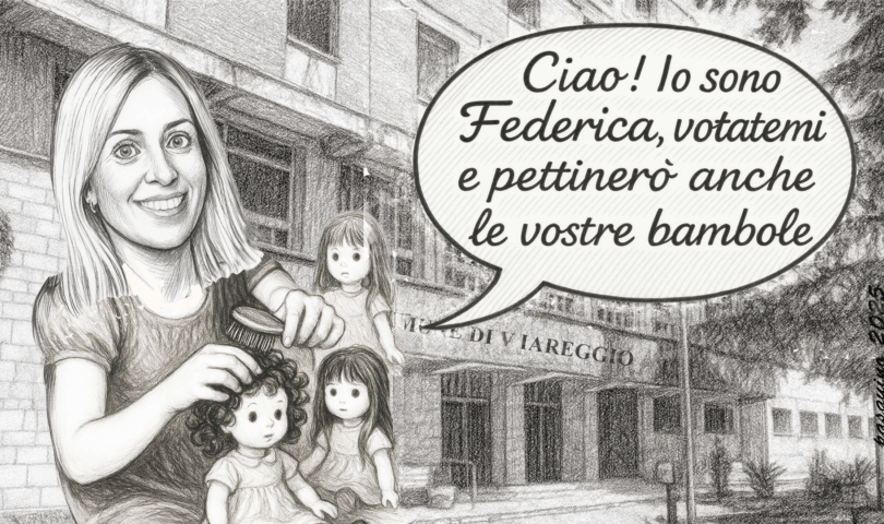 Federica Maineri pettina le bambole